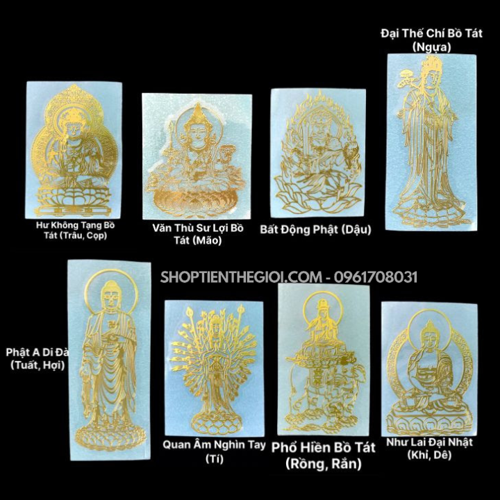 Miếng Dán Phật Bản Mệnh 12 Con Giáp - Linh Phù Dán Điện thoại Các Loại